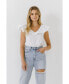 ფოტო #4 პროდუქტის Women's Ruffle at Neckline Top