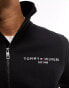 Tommy Hilfiger zip through stand collar sweatshirt in black