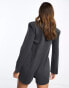 ASOS DESIGN oversized blazer playsuit in charcoal 40 - фото #6