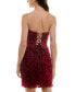 Juniors' Rosette Applique Strapless Sheath Dress