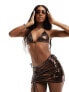 Фото #1 товара South Beach ruched mini beach skirt in brown metallic