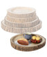 Фото #2 товара Wood Tree Bark Indented Display Tray Serving Plate Platter Charger, Set of 4
