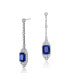 Dazzling Sterling Silver & White Gold-Plated Cubic Zirconia Drop Earrings