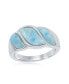 ფოტო #1 პროდუქტის Sterling Silver Larimar Wave Design Ring