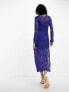 Y.A.S lace maxi dress in ultra deep blue