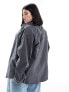 ASOS DESIGN Curve oversized twill jacket in charcoal