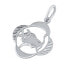 Silver pendant zodiac sign Taurus - four-leaf clover SILVEGOB10281S05