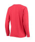 ფოტო #4 პროდუქტის Women's Heathered Black, Heathered Red Chicago Bulls Raglan Long Sleeve T-Shirt & Shorts Sleep Set
