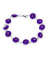 ფოტო #1 პროდუქტის Protection Good Luck Amulet Turkish Transparent Glass Bead Evil Eye Bracelet For Women Sterling Silver Translucent Navy Blue 7.5 Inch