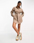 Фото #6 товара ASOS DESIGN cord belted shirt dress in brown