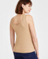 Women's Scoop-Neck Sleeveless Rib-Knit Tank Top Light Vicuna, XS - фото #2