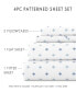 Фото #6 товара The Boho & Beyond Premium Ultra Soft Pattern 4 Piece Bed Sheet Set by Home Collection - King