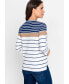 Women's 3/4 Sleeve Striped V-Neck Pullover