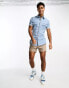 ASOS DESIGN skinny denim short sleeve shirt in light blue wash