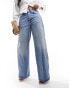 Фото #2 товара River Island wide leg jean in mid-blue