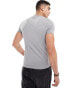 ASOS DESIGN muscle fit t-shirt in washed grey with grunge front print