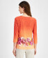 Фото #2 товара Women's Printed 3/4-Sleeve Top, Created for Macy's