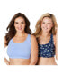 Фото #1 товара Plus Size Wireless Sport Bra 2-Pack