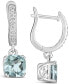 ფოტო #1 პროდუქტის Aquamarine (2-1/2 ct. t.w.) and Diamond (1/10 ct. t.w.) Drop Earrings in Sterling Silver