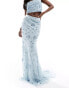 Фото #4 товара Beauut embellished maxi skirt co-ord in light blue