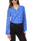 Фото #1 товара Petite Shadow-Fleur Print Long-Sleeve Top