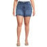 Фото #1 товара Alivia Ford Mom Shorts Women's 24W Blue Denim Stretch Raw Hem Mid Rise Cotton