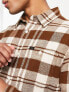 Lee Leesure check flannel shirt in brown