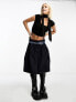 Daisy Street cropped square neck t-shirt with skinny scarf in black