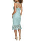 ფოტო #5 პროდუქტის Women's Floral-Lace Flounce-Hem Midi Dress