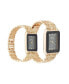Фото #2 товара Часы и аксессуары Jones New York мужские и женские аналоговые сияющие золотистые металлические браслеты His Hers, 40 мм, 32 мм, набор для подарка.