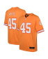 ფოტო #2 პროდუქტის Big Boys Devin White Orange Tampa Bay Buccaneers Throwback Game Jersey