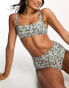 Фото #1 товара & Other Stories – Wendbare Bikinihose mit Blumenprint in Marineblau und hohem Bund