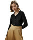 ფოტო #1 პროდუქტის Women's Ribbed Silk-Cashmere Blend Cardigan for Women