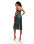 Фото #4 товара Amy Lynn green foil coated denim midi skirt co-ord