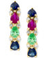 Фото #3 товара EFFY® Multi-Gemstone (1-7/8 ct. t.w.) & Diamond (1/8 ct. t.w.) Leverback Earrings in 14k Gold