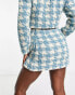 Фото #4 товара Miss Selfridge button through dogtooth mini skirt co-ord in blue