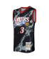 Men's Allen Iverson Black Philadelphia 76ers 2000-01 Hardwood Classics Marble Swingman Jersey