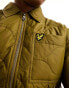 Lyle & Scott icon logo onion quilt overshirt in olive green