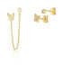 Фото #1 товара SVLE1898X75GO00 Gold Plated Asymmetric Earrings Set