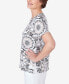 ფოტო #4 პროდუქტის Petite Geo Medallion Short Sleeve Crew Neck Tee