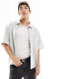 Calvin Klein Jeans woven tab short sleeve shirt in grey