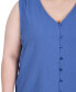 Фото #4 товара Plus Size Sleeveless Button Front Blouse