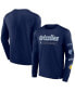 Фото #1 товара Men's Navy Memphis Grizzlies Baseline Long Sleeve T-Shirt