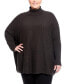 Фото #1 товара Plus Sized Long Sleeve Turtleneck Poncho Sweater