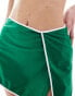 Фото #2 товара Free Society contrast mini beach skirt in green and white