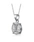 Фото #2 товара Sterling Silver White Gold Plated With Clear Cubic Zirconia Round Pendant