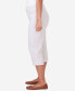 ფოტო #4 პროდუქტის Petite Garden Party Stripe Clamdigger Capri Pants with Cuffed Hem