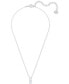 ფოტო #2 პროდუქტის Silver-Tone Triple-Crystal Pendant Necklace, 14-4/5" + 2" extender