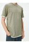 Фото #7 товара 4sam10271hk 876 Haki Erkek Jersey Kısa Kollu Basic T-shirt