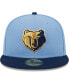 Фото #2 товара Men's Light Blue, Navy Memphis Grizzlies Gameday Gold Pop Stars 59FIFTY Fitted Hat